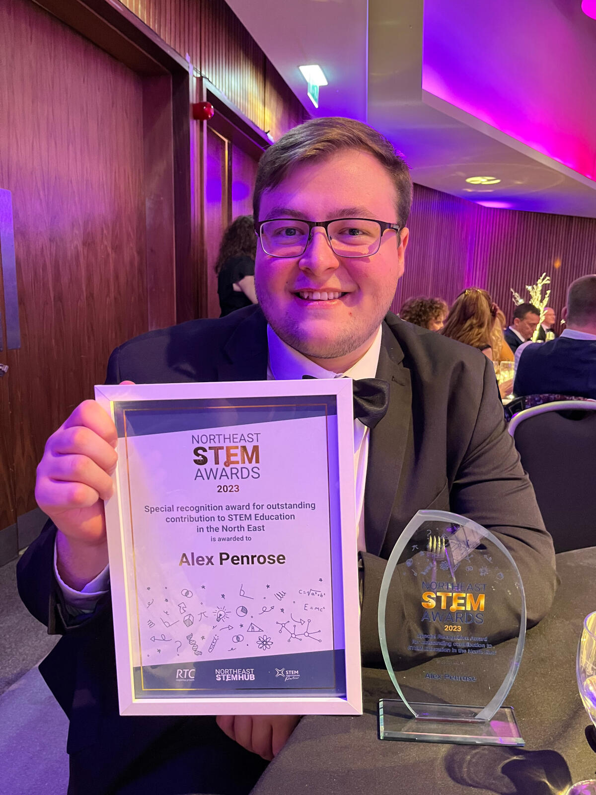 Alex won in the Special Recognition category at the North East STEM Awards